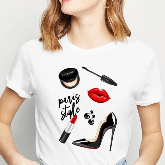 2/ $25 New Glam Luxury Makeup Cropped T-Shirt - Picture 2 of 3